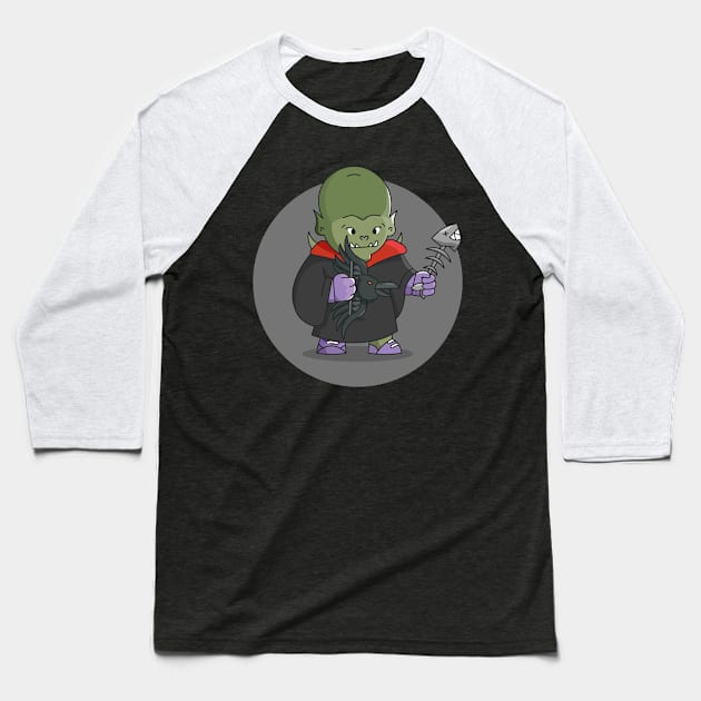 Relic Hunters - Green Orc with Magic Robes Baseball T-Shirt by Lovelace Designs